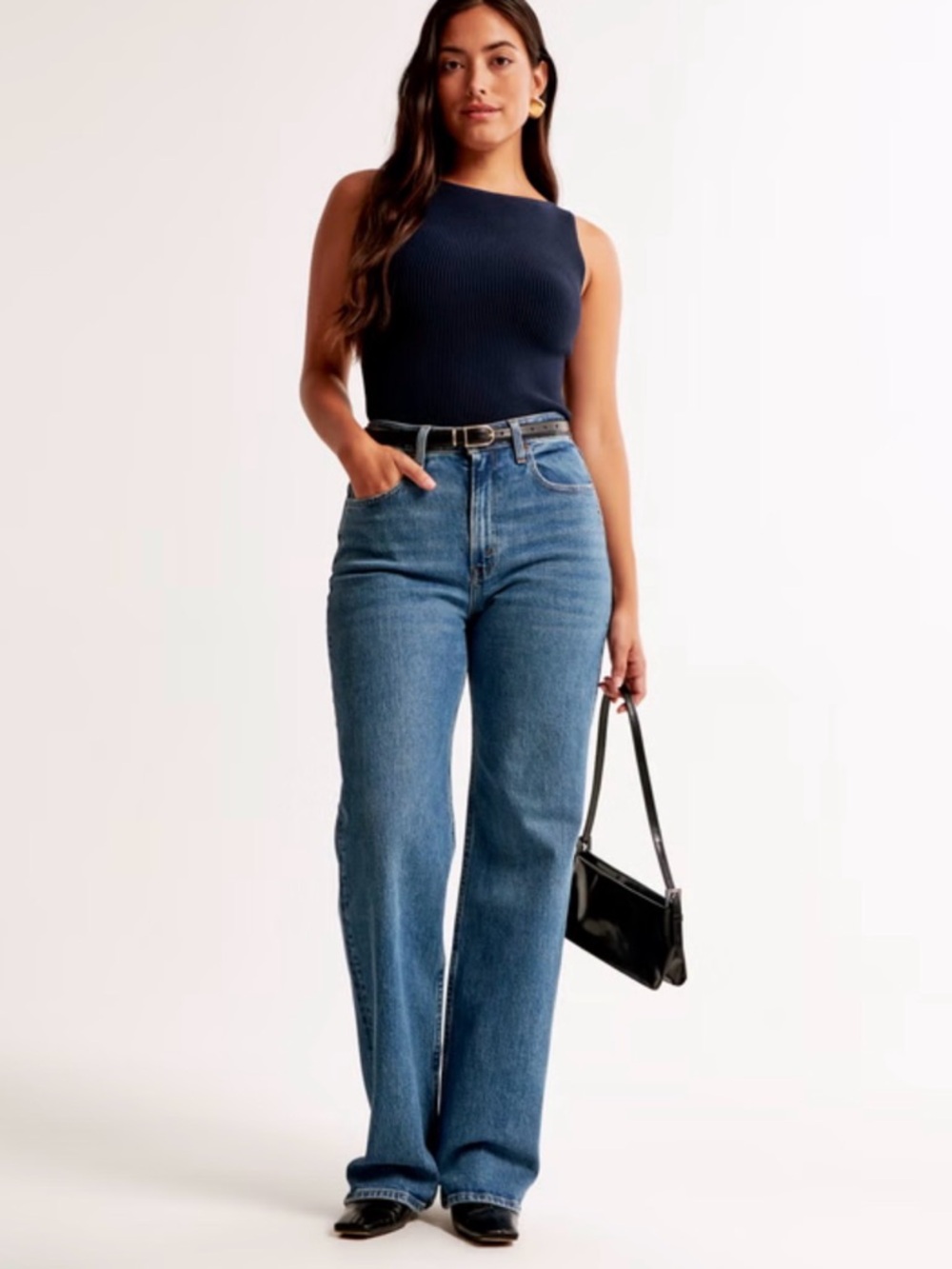 A&F High Rise 90s Straight Leg Jeans